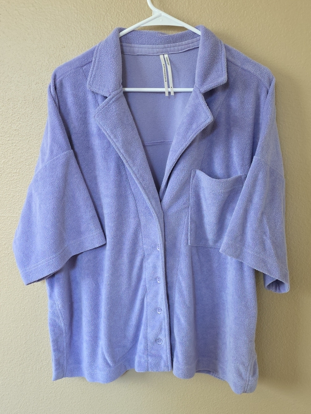 By Anthropologie Lavender Purple Terrycloth Pajama Top - Size Medium